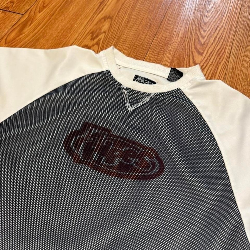 Lee Pipes Youth Shirt Jersey Skater Y2K Vintage White Gray Size L 14-16